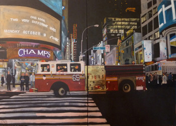 Œuvre contemporaine nommée « Fire Truck In New York », Réalisée par BONNEAU-MARRON