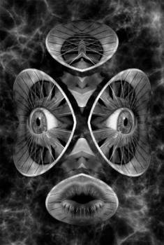 Œuvre contemporaine nommée « Primitive digital mask 01 », Réalisée par VINCENT ROZIèRE