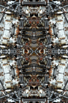 Œuvre contemporaine nommée « Primitive digital mask 03 », Réalisée par VINCENT ROZIèRE