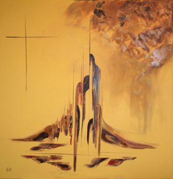 Œuvre contemporaine nommée « Ville jaune », Réalisée par ETIENNE FOURCY