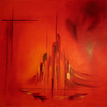 Œuvre contemporaine nommée « Ville rouge », Réalisée par ETIENNE FOURCY