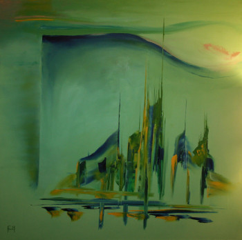 Œuvre contemporaine nommée « Ville verte », Réalisée par ETIENNE FOURCY