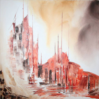 Œuvre contemporaine nommée « Total red agora 1 », Réalisée par ETIENNE FOURCY