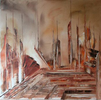 Œuvre contemporaine nommée « Total red agora 2 », Réalisée par ETIENNE FOURCY