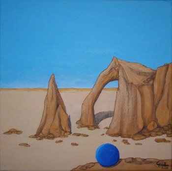 Œuvre contemporaine nommée « Vision du désert n°7 », Réalisée par GOUL