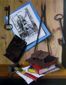 Œuvre contemporaine nommée « Chez le serrurier », Réalisée par MICHEL CHEVRETEAU