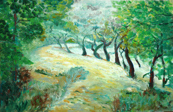 Œuvre contemporaine nommée « Sentier sous les pins », Réalisée par PHILIPPE LE MONIES DE SAGAZAN