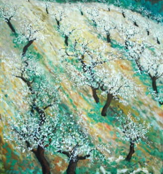 Œuvre contemporaine nommée « Amandiers en cascade », Réalisée par PHILIPPE LE MONIES DE SAGAZAN