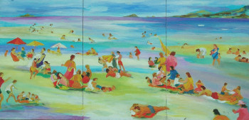 Œuvre contemporaine nommée « Plage à Cabo de Palos tryptique », Réalisée par PHILIPPE LE MONIES DE SAGAZAN