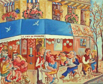 Œuvre contemporaine nommée « Le café du Faubourg », Réalisée par BOSC