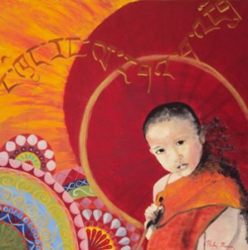 Œuvre contemporaine nommée « Jeune Moine Tibétain », Réalisée par MICKE