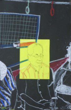 Œuvre contemporaine nommée « homme qui dort dans le métro », Réalisée par BEOM SOO KIM