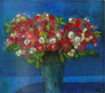 Œuvre contemporaine nommée « Le vase bleu », Réalisée par VICTOR SASPORTAS