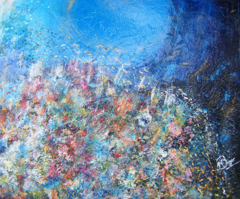 Œuvre contemporaine nommée « Sérénité sous-marine », Réalisée par ANNE-MARIE BOYER
