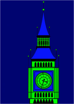 Œuvre contemporaine nommée « London Time II », Réalisée par LONVIG