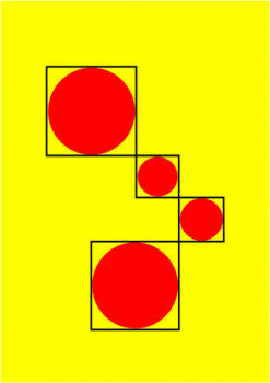 Œuvre contemporaine nommée « Red Circles on Yellow », Réalisée par LONVIG