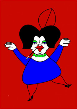 Œuvre contemporaine nommée « Big Fat Woman Red », Réalisée par LONVIG