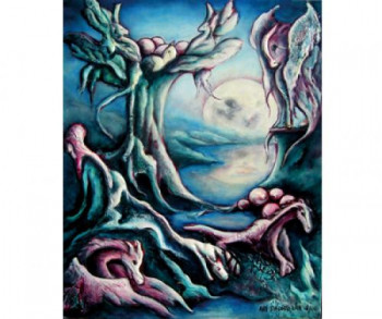 Œuvre contemporaine nommée « Les perles naissent des larmes de la lune », Réalisée par DACOSTALIMA
