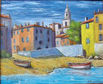 Œuvre contemporaine nommée « ST TROPEZ VIEUX PORT », Réalisée par EDWARD