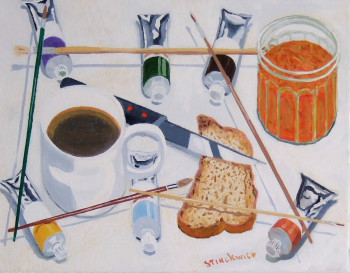 Œuvre contemporaine nommée « avec ces couleurs et ces pinceaux là... », Réalisée par STINCKWICH