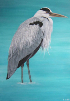 Œuvre contemporaine nommée « heron cendré », Réalisée par ELIZABETH BLAIN