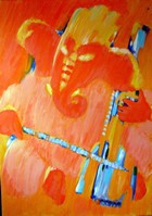 Œuvre contemporaine nommée « ganesh violon », Réalisée par PASCALE GICQUEL