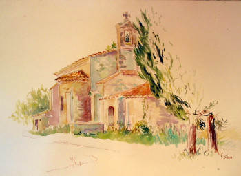 Œuvre contemporaine nommée « Chapelle romane d'aleyrac (Hérault) », Réalisée par FLORENCE MINOUFLET