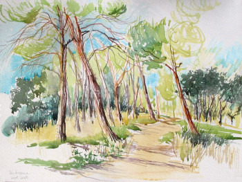 Œuvre contemporaine nommée « La grande allée de pins de Fondespierre », Réalisée par FLORENCE MINOUFLET