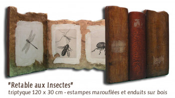 Œuvre contemporaine nommée « Retable aux insectes », Réalisée par PITTOREX