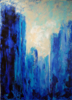 Contemporary work named « Blue life », Created by HéLèNE ZENATTI