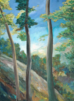 Œuvre contemporaine nommée « Trois pins », Réalisée par PHILIPPE LE MONIES DE SAGAZAN