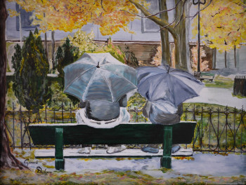 Œuvre contemporaine nommée « Pluie sur le parc », Réalisée par GéRARD DUCHENE