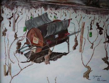 Œuvre contemporaine nommée « La brouette à sarments », Réalisée par GéRARD DUCHENE