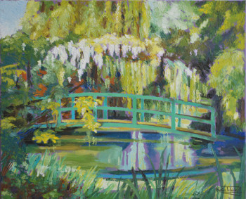 Œuvre contemporaine nommée « Petit pont à Giverny », Réalisée par KATIA TCHIRIEFF