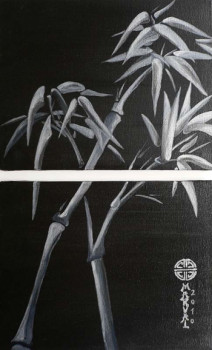 Œuvre contemporaine nommée « bambous », Réalisée par MARVAL