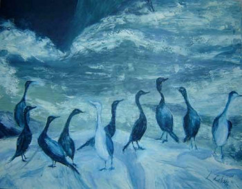 Œuvre contemporaine nommée « Cormorants », Réalisée par LYUBA ZAHOVA