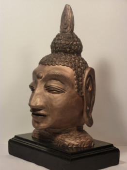 Œuvre contemporaine nommée « tête de boudha », Réalisée par ARTSCODY