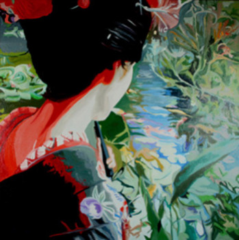 Œuvre contemporaine nommée « geisha rouge », Réalisée par CLOTILDE NADEL