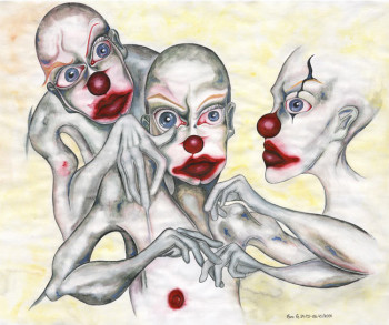 Œuvre contemporaine nommée « Clowns », Réalisée par MARIE G