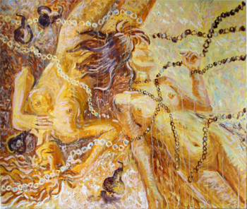 Œuvre contemporaine nommée « chain », Réalisée par NAROLINA NATALIA