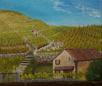 Œuvre contemporaine nommée « Coteaux Ardèchois », Réalisée par CATY