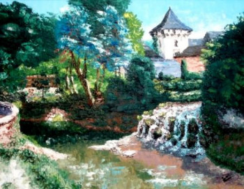 Œuvre contemporaine nommée « Cascade Château - Condat sur Vézère - Périgord - Dordogne - Aquitaine - France - Réf: 124Fg », Réalisée par ABERIUS