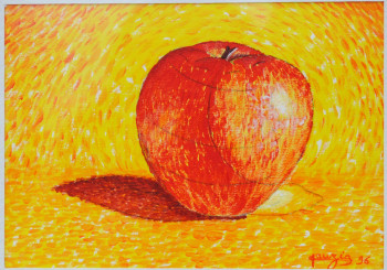 Œuvre contemporaine nommée « Variation sur une pomme », Réalisée par JEAN-PIERRE TAUZIA