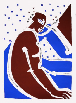 Œuvre contemporaine nommée « Papier gouaché n°2 », Réalisée par DELALEUF