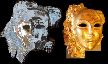 Œuvre contemporaine nommée « Masques céramiques », Réalisée par DELALEUF