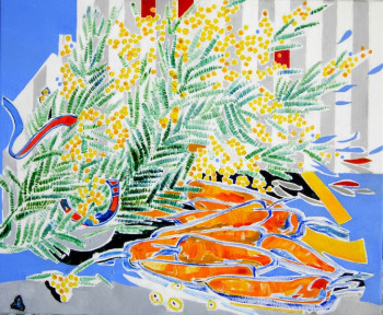 Œuvre contemporaine nommée « Mimosa et carottes », Réalisée par DELALEUF
