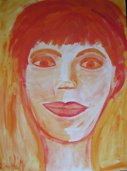 Œuvre contemporaine nommée « Visage femme orange », Réalisée par CYRUS