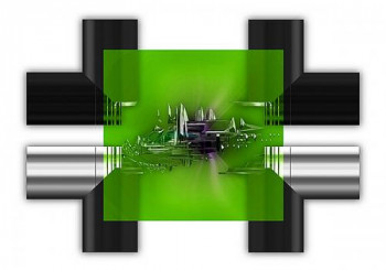 Œuvre contemporaine nommée « CRUX NOVAE (vert) », Réalisée par KABUKI