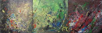 Œuvre contemporaine nommée « Un Deux Trois (triptyque) », Réalisée par ROSELINE AL OUMAMI