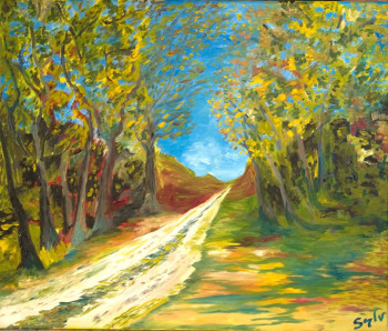 Œuvre contemporaine nommée « le petit chemin 1 », Réalisée par SYLVAINSYLV